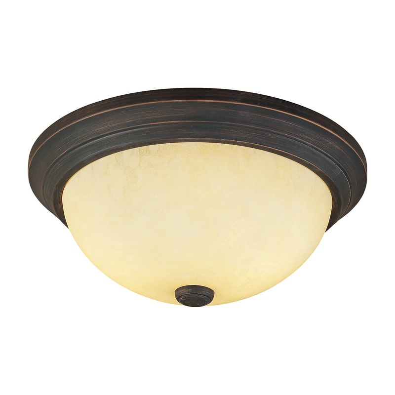 Millennium 5161-RBZ Two Light Flushmount, Rubbed Bronze