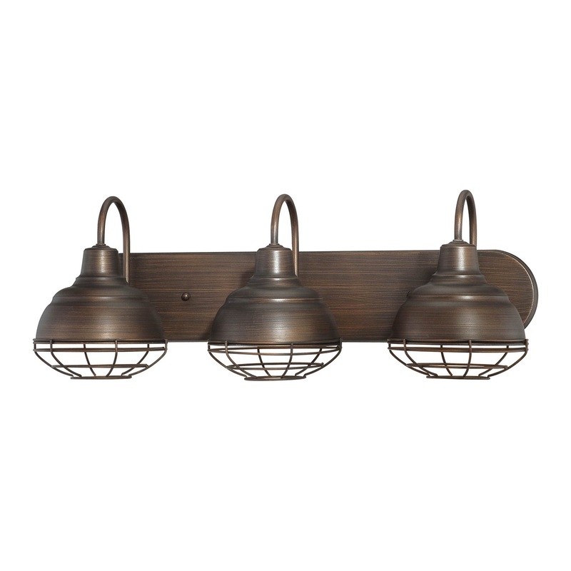Millennium 5423-RBZ Neo-Industrial Three Light Vanity, Rubbed Bronze (Discontinued)