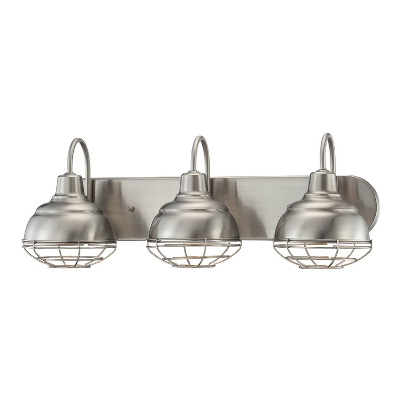 Millennium 5423-SN Neo-Industrial Three Light Vanity, Satin Nickel (Discontinued)