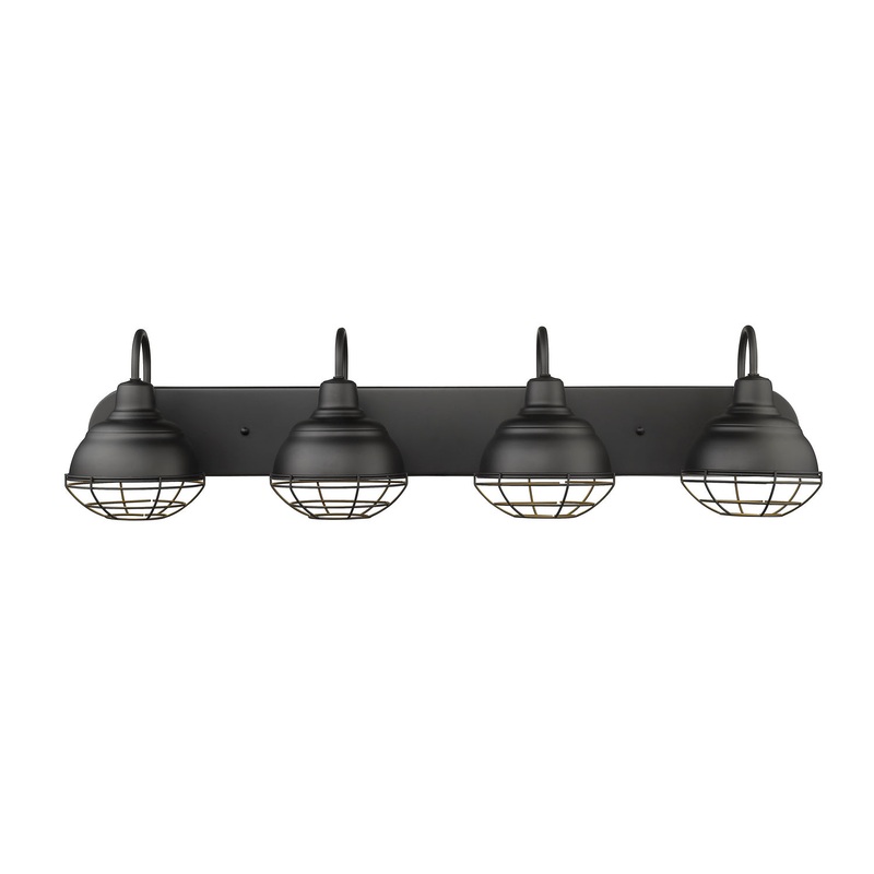Millennium 5424-MB Neo-Industrial Four Light Vanity, Matte Black