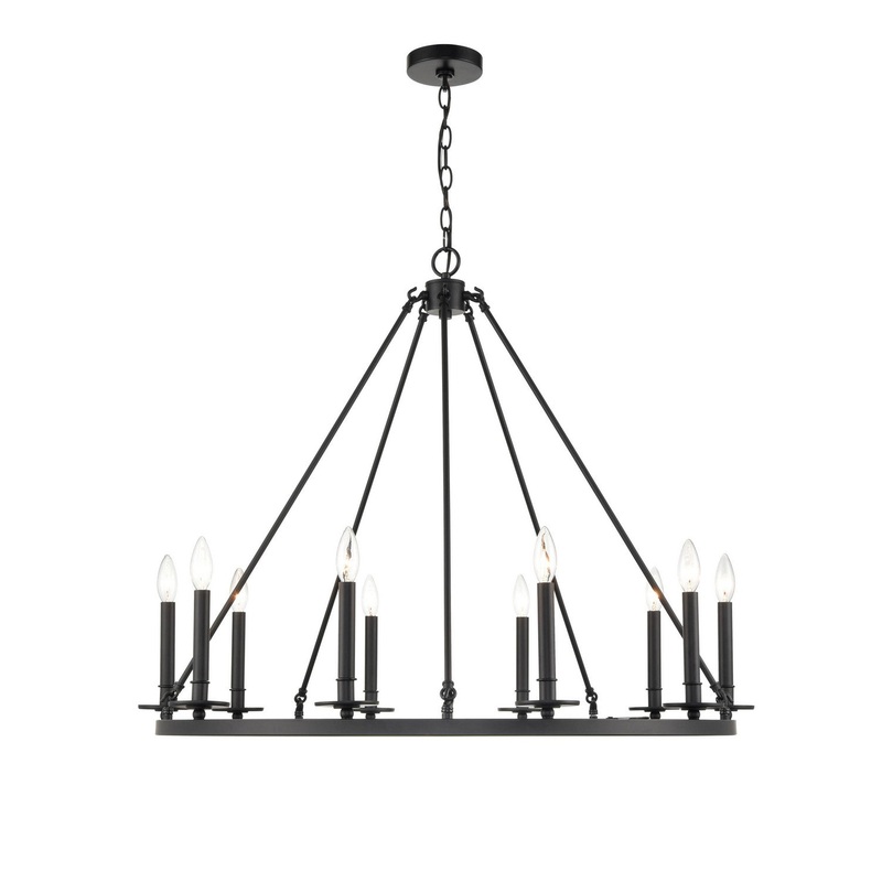 Millennium 6710-MB Florence Ten Light Chandelier, Matte Black