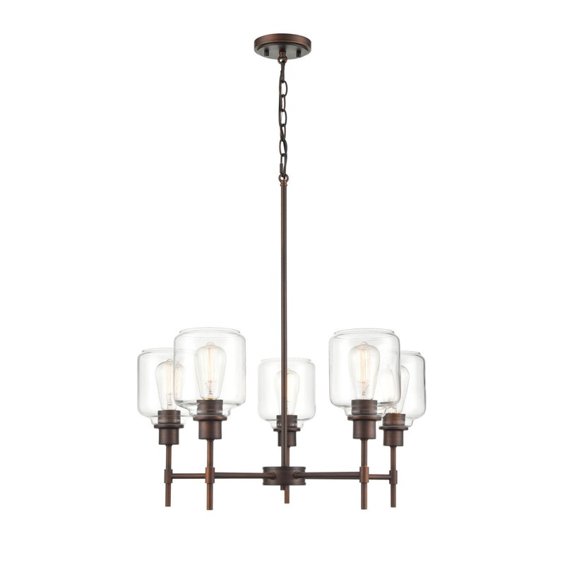 Millennium 6905-RBZ Asheville Five Light Chandelier, Rubbed Bronze