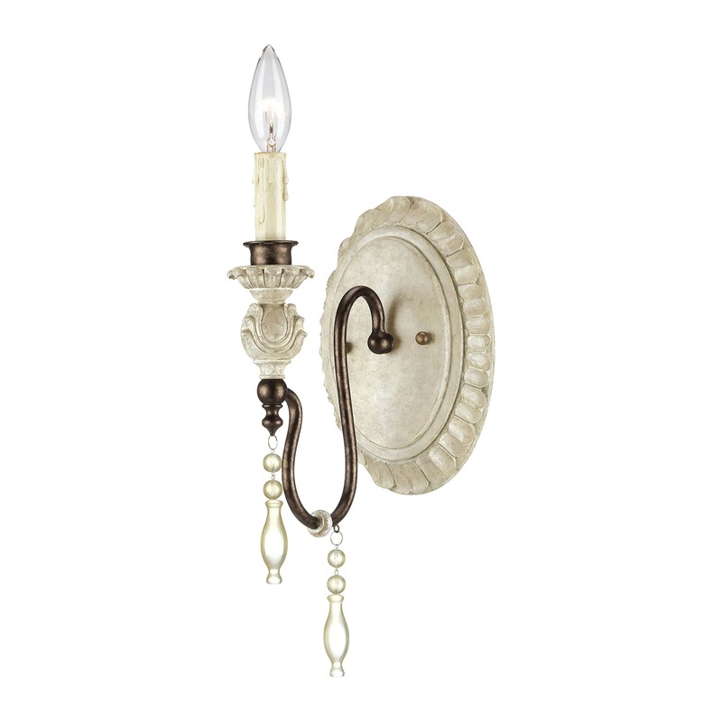 Millennium 7301-AW/BZ Denise One Light Wall Sconce, Antique White/Bronze