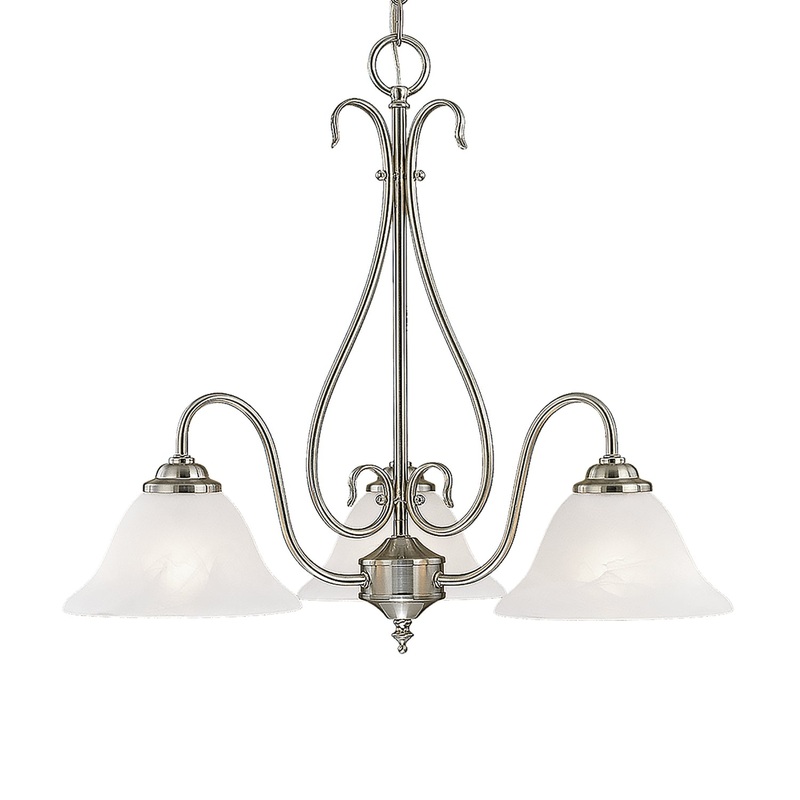 Millennium 793-SN Three Light Chandelier, Satin Nickel