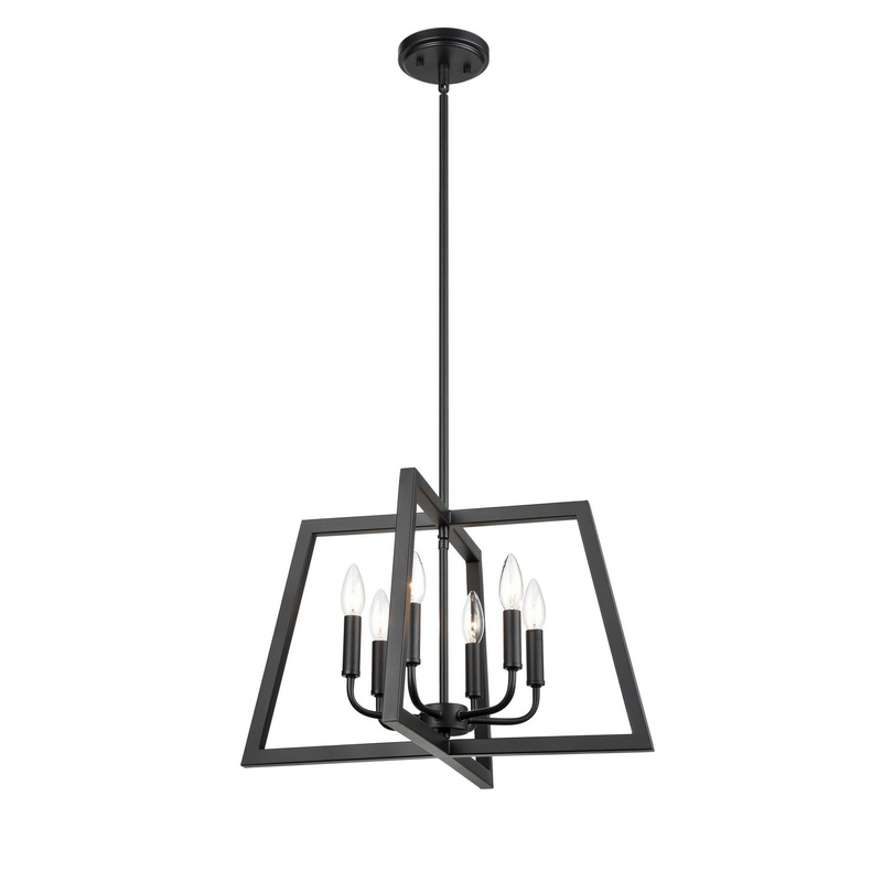 Millennium 8146-MB Six Light Pendant, Matte Black (Discontinued)