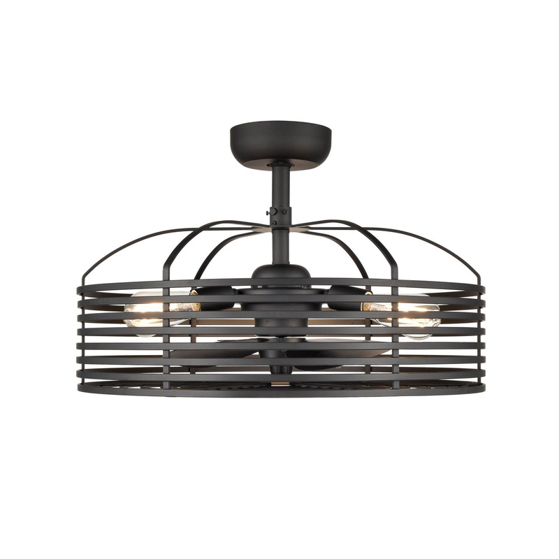 Millennium 8223-MB Three Light Fandelier, Matte Black