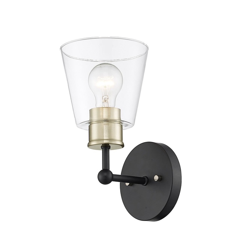 Millennium 9131-MB/MG Cameron One Light Wall Sconce, Matte Black Modern Gold