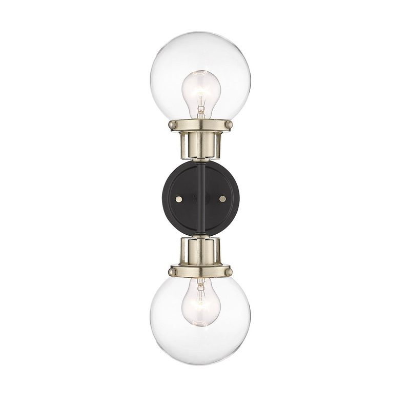Millennium 9222-MB/MG Mellrosa Two Light Wall Sconce, Matte Black Modern Gold