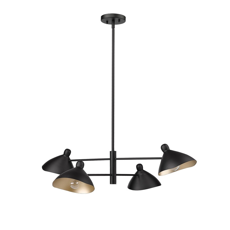 Millennium 12804-MB Warhol Four Light Chandelier, Matte Black