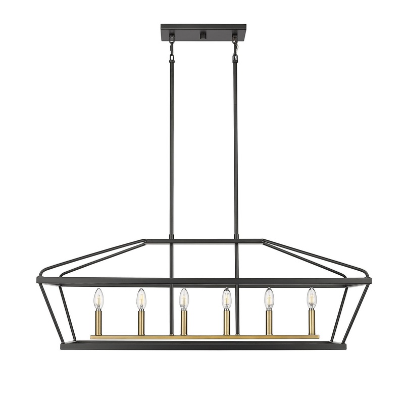 Millennium 13406-MB/VB Surrey Six Light Chandelier, Matte Black / Vintage Brass