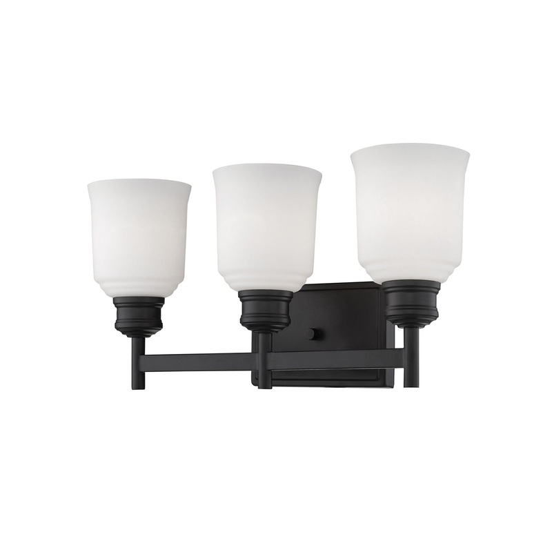 Millennium 173-MB Burbank Three Light Vanity, Matte Black