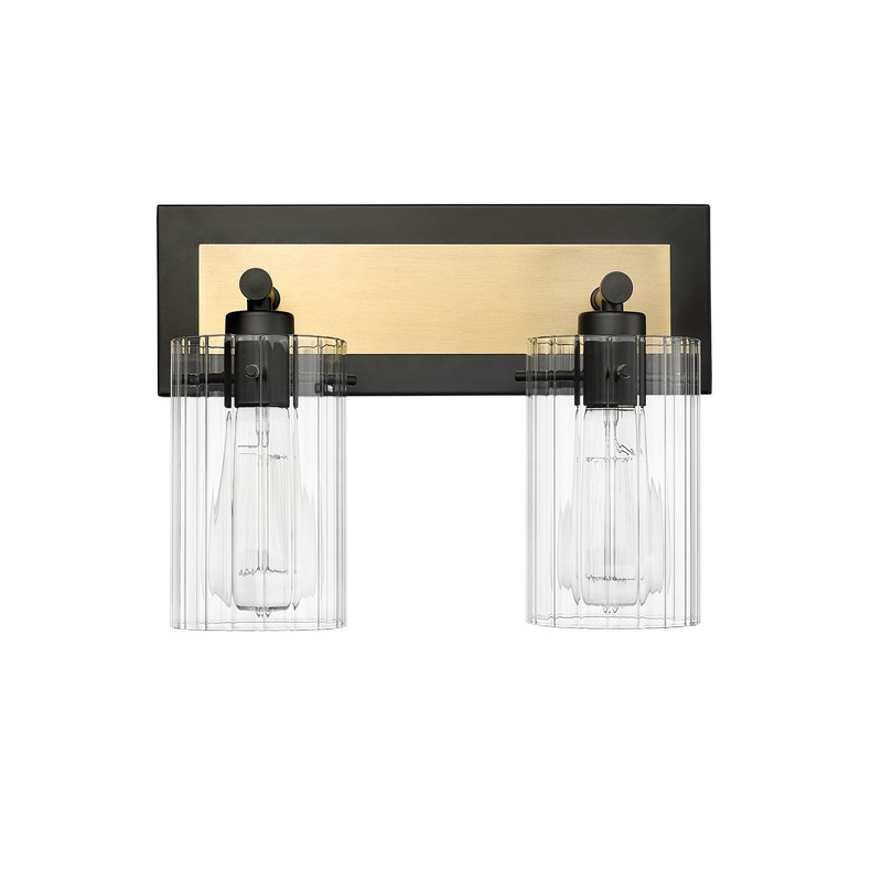 Millennium 25002-MB/VB Gasol Two Light Vanity, Matte Black / Vintage Brass