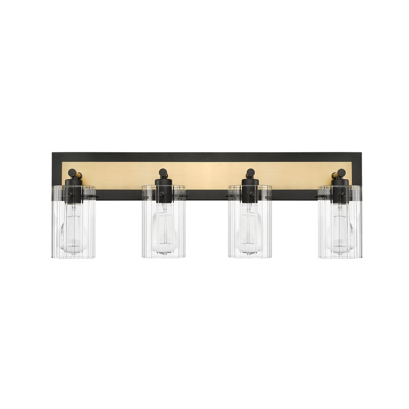 Millennium 25004-MB/VB Gasol Four Light Vanity, Matte Black / Vintage Brass