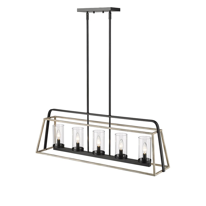 Millennium 3015-MB/GW Bonnie Five Light Chandelier, Matte Black Grey Wood