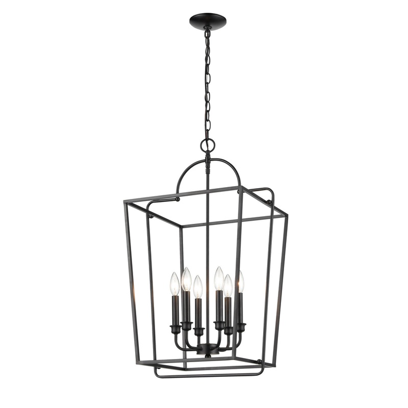 Millennium 3238-MB Six Light Pendant, Matte Black