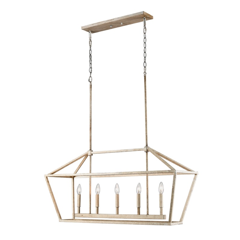 Millennium 3245-VW Five Light Island Pendant, Vintage White (Discontinued)