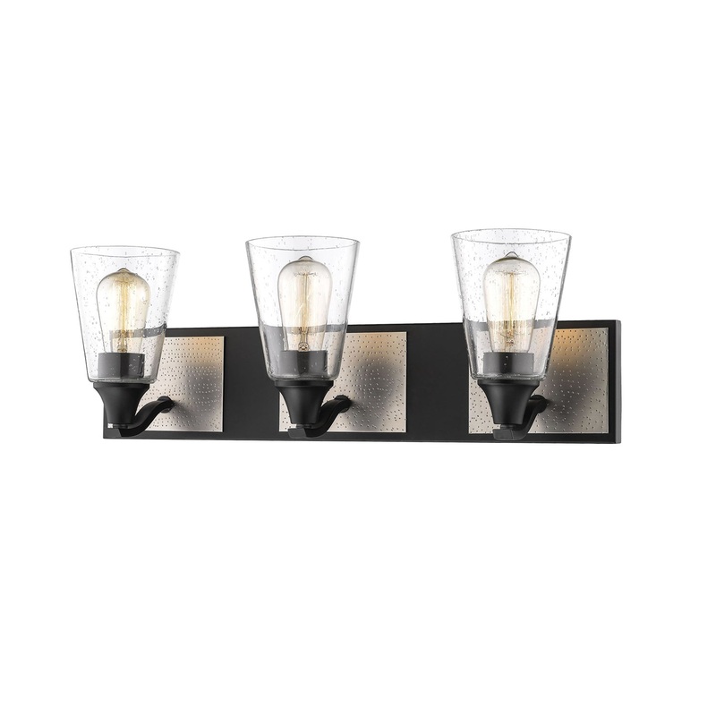 Millennium 3373-MB/BPW Three Light Vanity, Matte Black/Brushed Pewter (Discontinued)