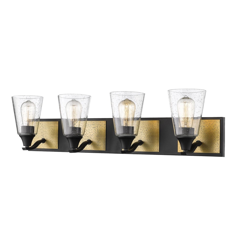 Millennium 3374-MB-HBZ Four Light Vanity, Matte Black/Heirloom Bronze