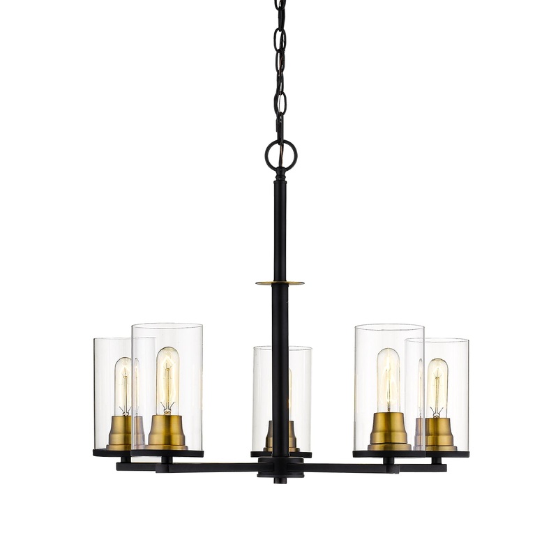 Millennium 3485-MB/HBZ Pasadena Five Light Chandelier, Matte Black/Heirloom Bronze