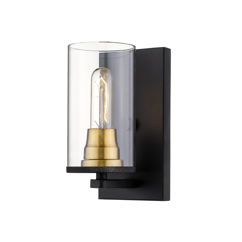 Millennium 3491-MB/HBZ Pasadena One Light Wall Sconce, Matte Black/Heirloom Bronze
