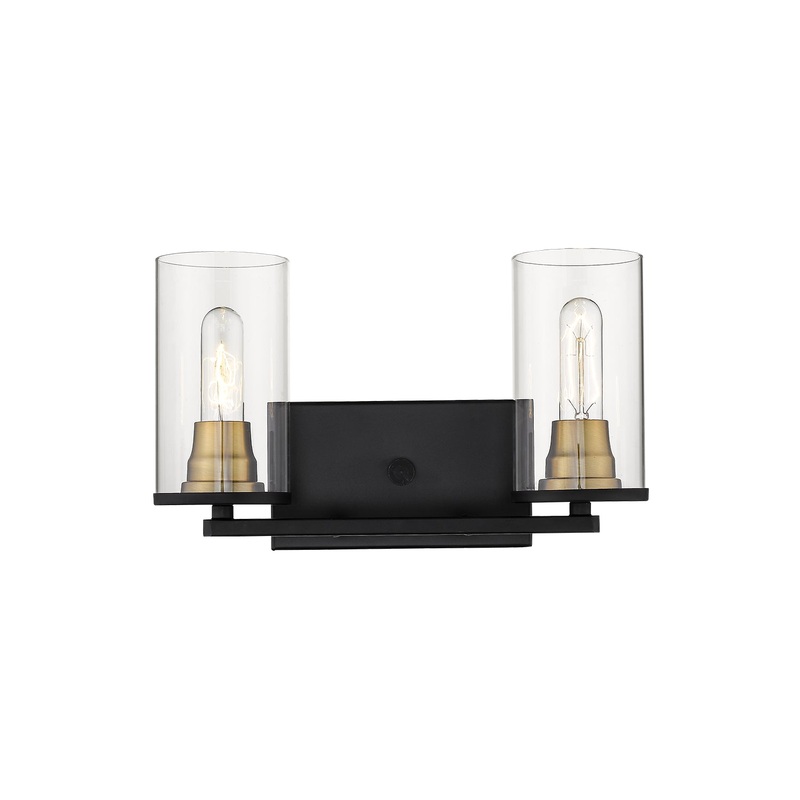 Millennium 3492-MB/HBZ Pasadena Two Light Vanity, Matte Black/Heirloom Bronze