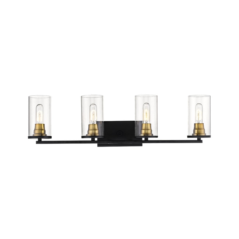 Millennium 3494-MB/HBZ Pasadena Four Light Vanity, Matte Black/Heirloom Bronze