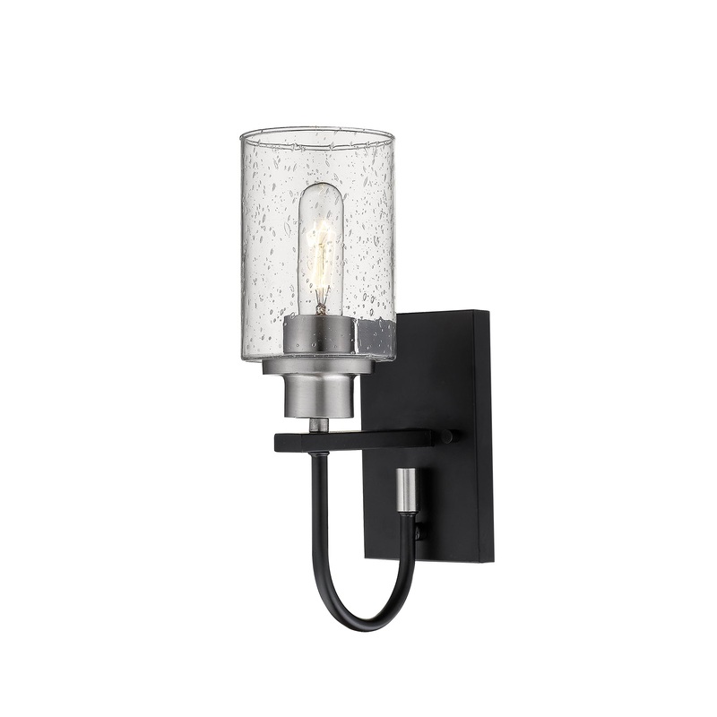Millennium 3511-MB/BN Clifton One Light Wall Sconce, Matte Black/Brushed Nickel