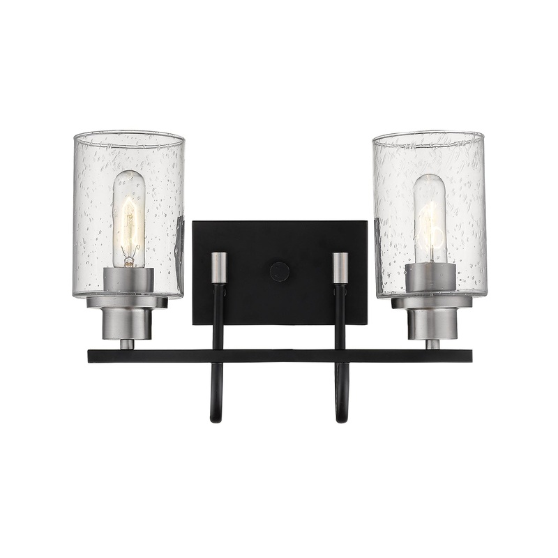 Millennium 3512-MB/BN Clifton Two Light Vanity, Matte Black/Brushed Nickel
