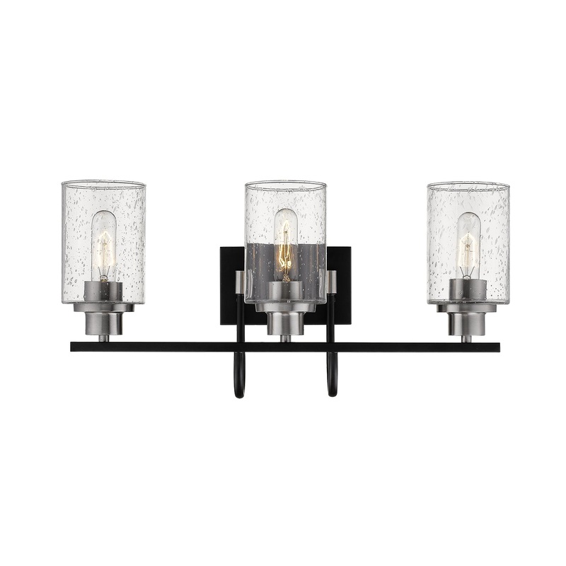 Millennium 3513-MB/BN Clifton Three Light Vanity, Matte Black/Brushed Nickel