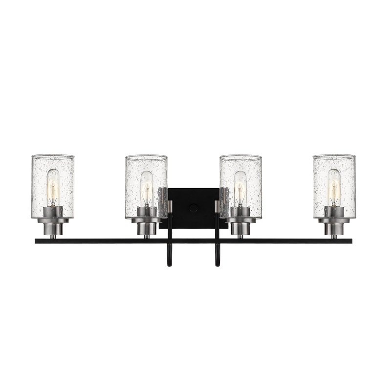 Millennium 3514-MB/BN Clifton Four Light Vanity, Matte Black/Brushed Nickel