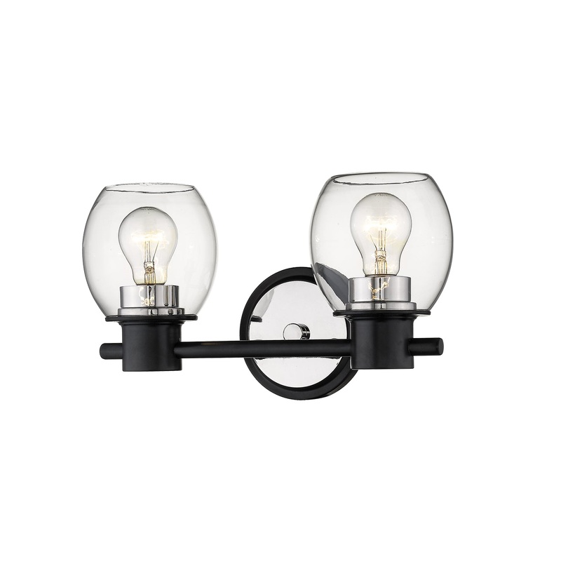 Millennium 3552-MB/PN Two Light Vanity, Matte Black/Polished Nickel