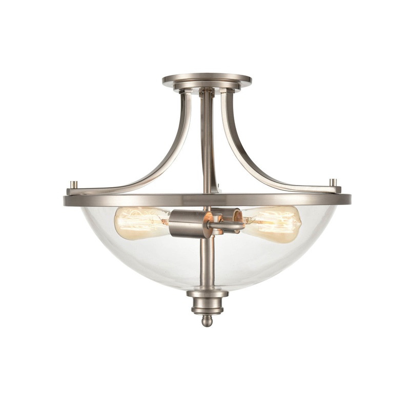 Millennium 3622-BN Forsyth Two Light Semi-Flush Mount, Brushed Nickel