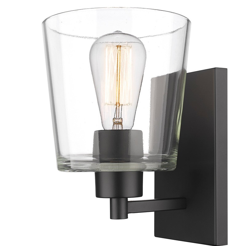 Millennium 496001-MB Evalon One Light Wall Sconce, Matte Black
