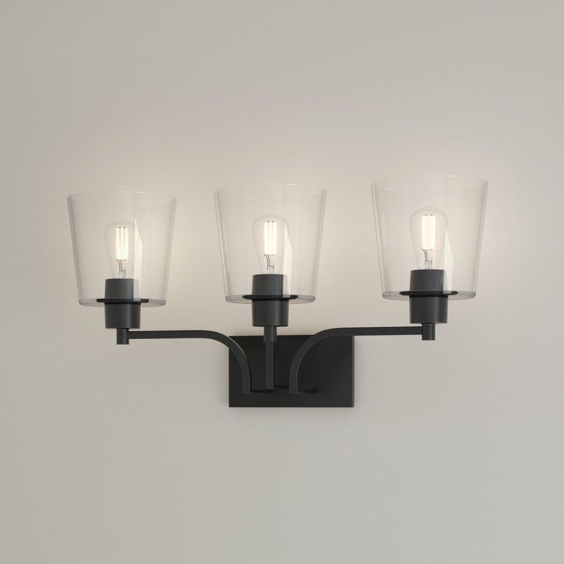 Millennium 496003-MB Evalon Three Light Vanity, Matte Black