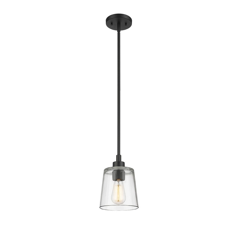 Millennium 497001-MB Evalon One Light Mini Pendant, Matte Black