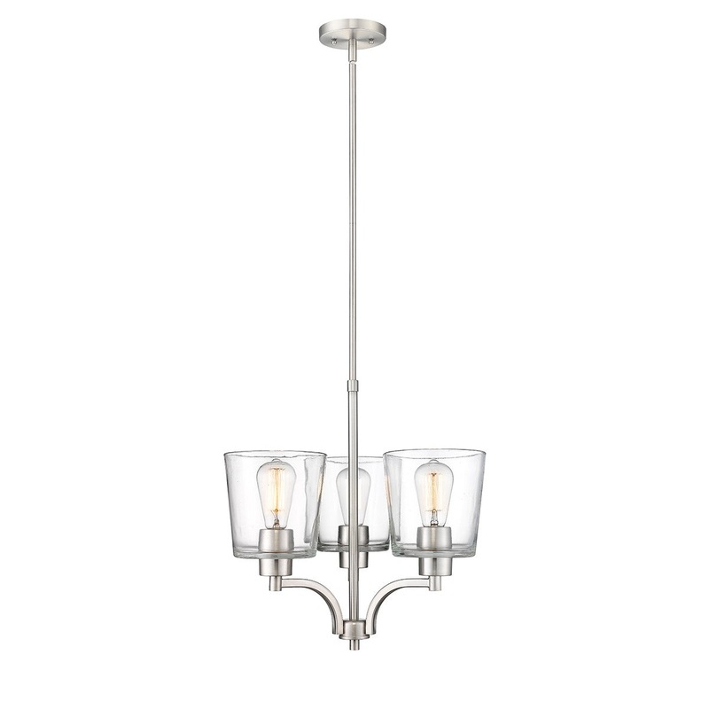 Millennium 497003-BN Evalon Three Light Chandelier, Brushed Nickel (Discontinued)