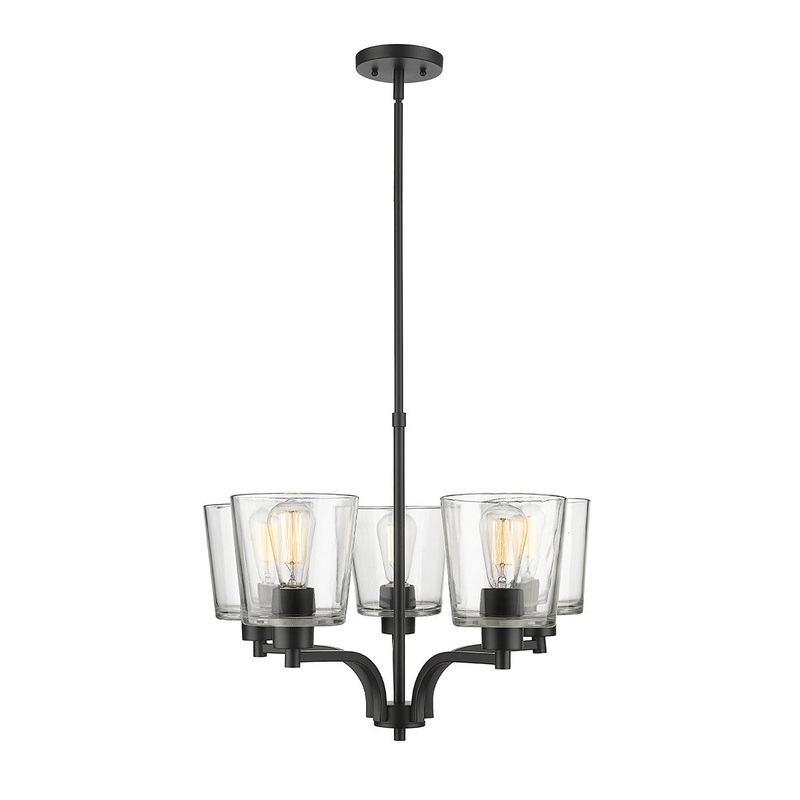 Millennium 497005-MB Evalon Five Light Chandelier, Matte Black