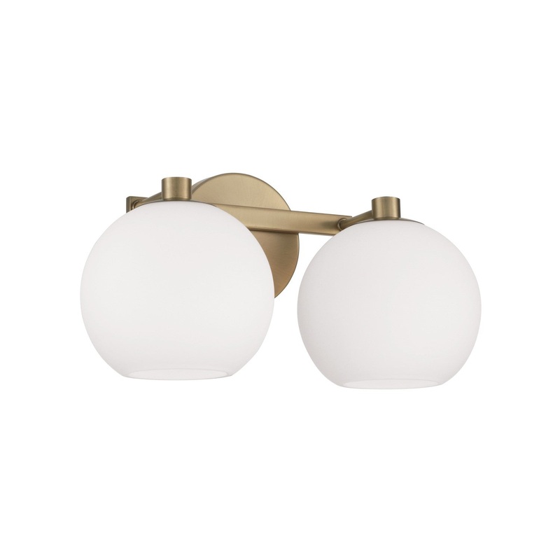 Capital Lighting 152121AD-548 Ansley Two Light Vanity, Aged Brass