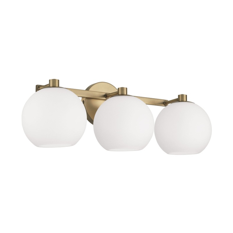 Capital Lighting 152131AD-548 Ansley Three Light Vanity, Aged Brass