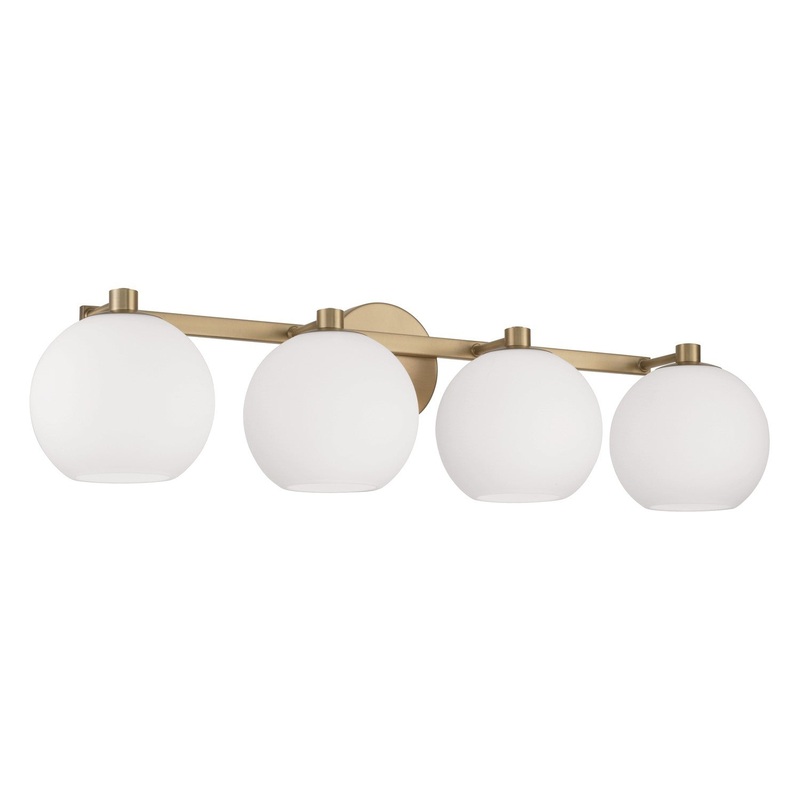 Capital Lighting 152141AD-548 Ansley Four Light Vanity, Aged Brass