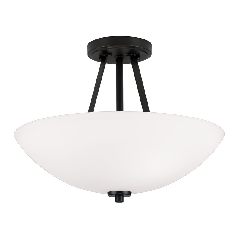 Capital Lighting 218921MB Stewart Two Light Semi-Flush Mount, Matte Black