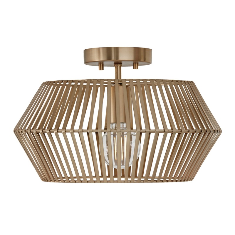 Capital Lighting 230311MA Kaiya One Light Semi-Flush Mount, Matte Brass
