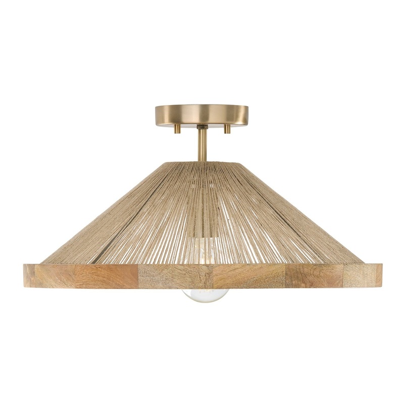 Capital Lighting 252811MA Maya One Light Semi Flush Mount, Matte Brass