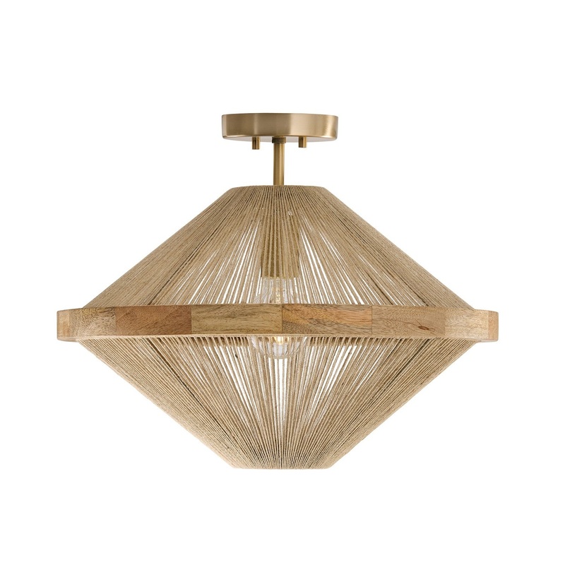 Capital Lighting 252812MA Maya One Light Semi Flush Mount, Matte Brass
