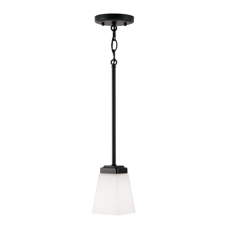 Capital Lighting 314411MB-334 Baxley One Light Pendant, Matte Black
