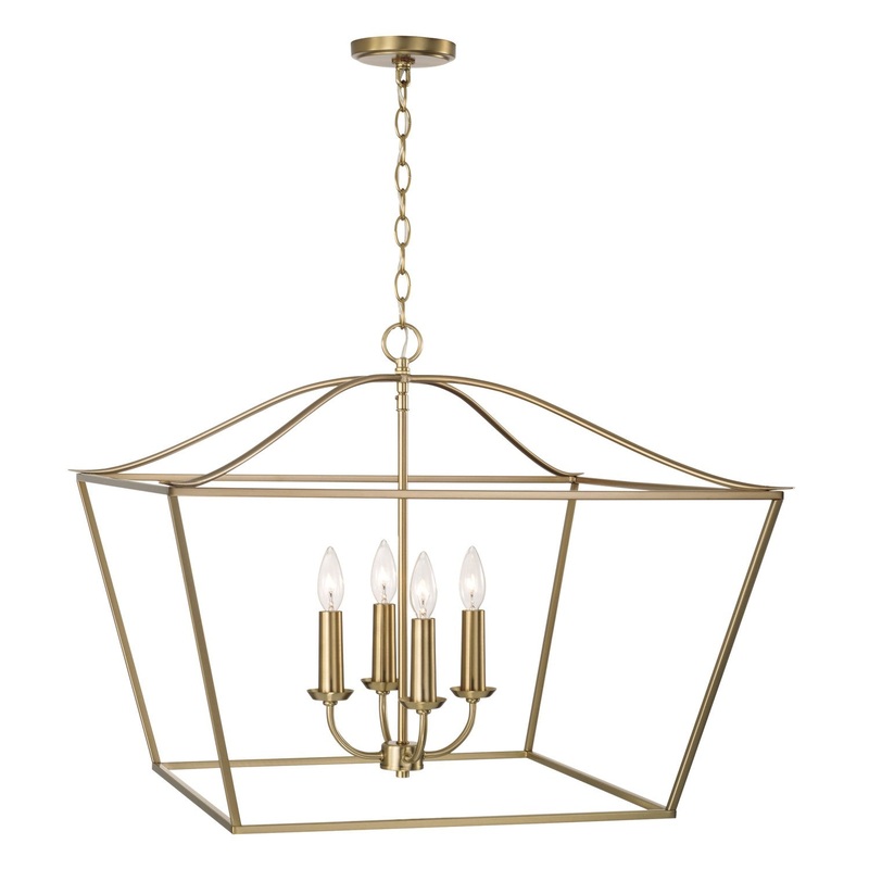 Capital Lighting 350641MA Grady Four Light Pendant, Matte Brass