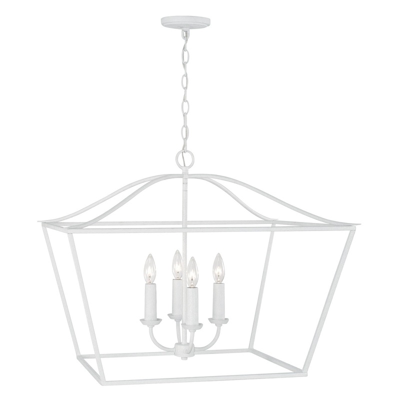 Capital Lighting 350641XW Grady Four Light Pendant, Textured White