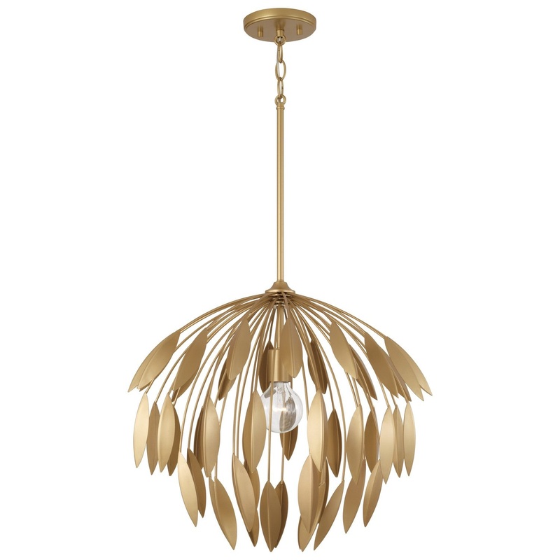 Capital Lighting 351812GF Margeaux One Light Pendant, Buffed Gold