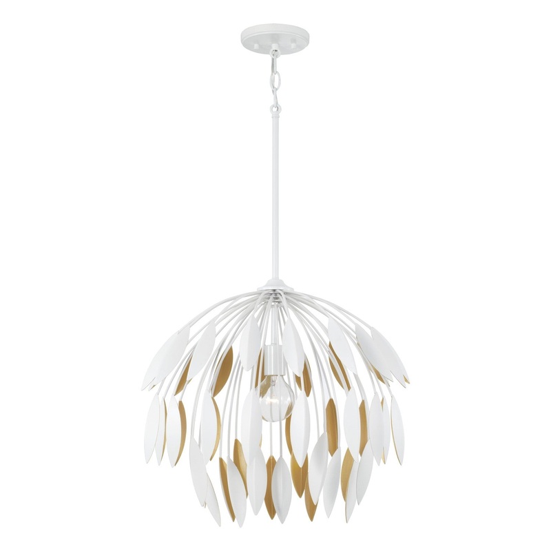 Capital Lighting 351812WE Margeaux One Light Pendant, Matte White
