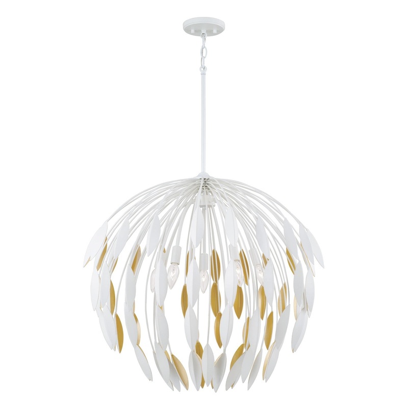 Capital Lighting 351851WE Margeaux Five Light Pendant, Matte White